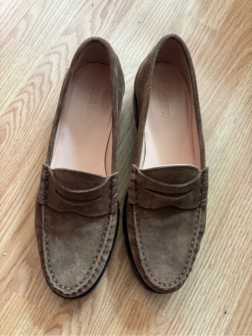 J. Crew Women’s Tan Suede Penny Loafers